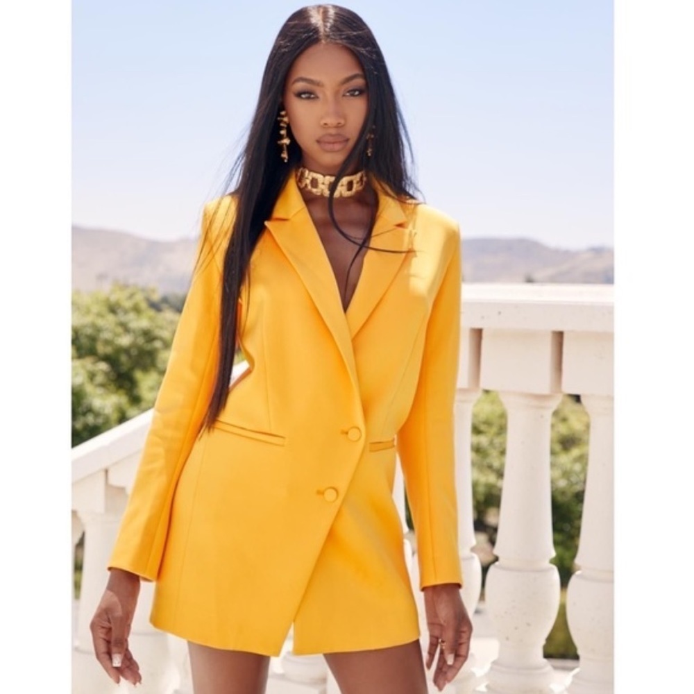 House Of Cb Sophia Mango Oversized Blazer Dress